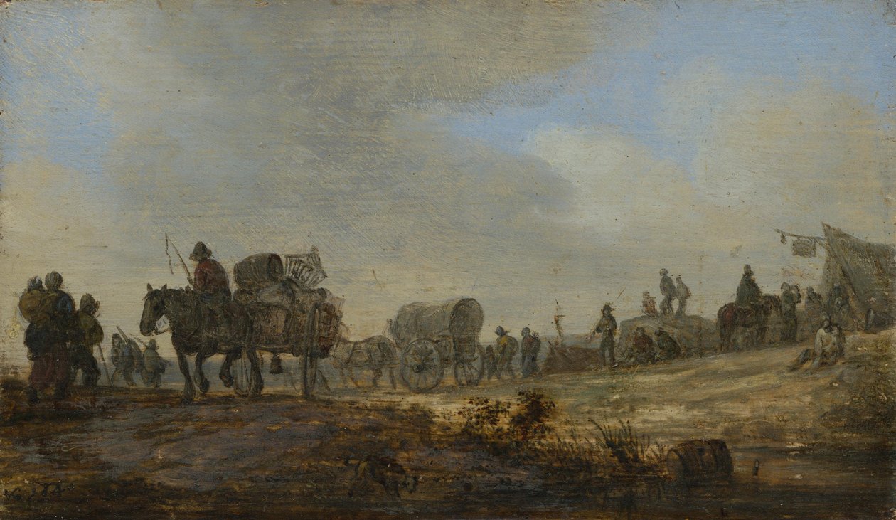 Krajobraz z wozem rolniczym autorstwa Jan van Goyen