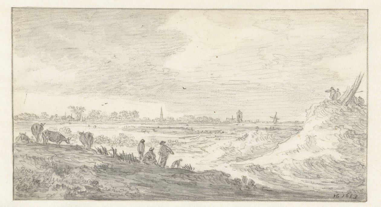 Krajobraz z postaciami na wydmie autorstwa Jan van Goyen