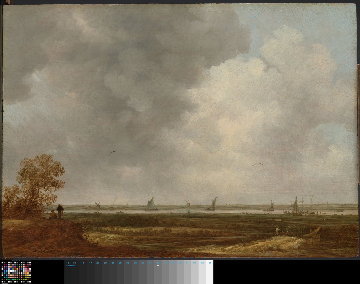 Panoramiczny widok na rzekę z nisko położonymi łąkami autorstwa Jan van Goyen