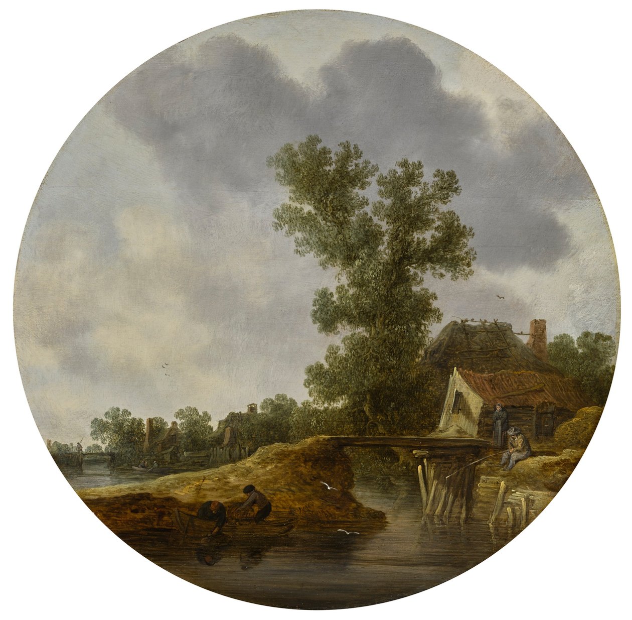 Krajobraz rzeczny (okrągły) autorstwa Jan van Goyen