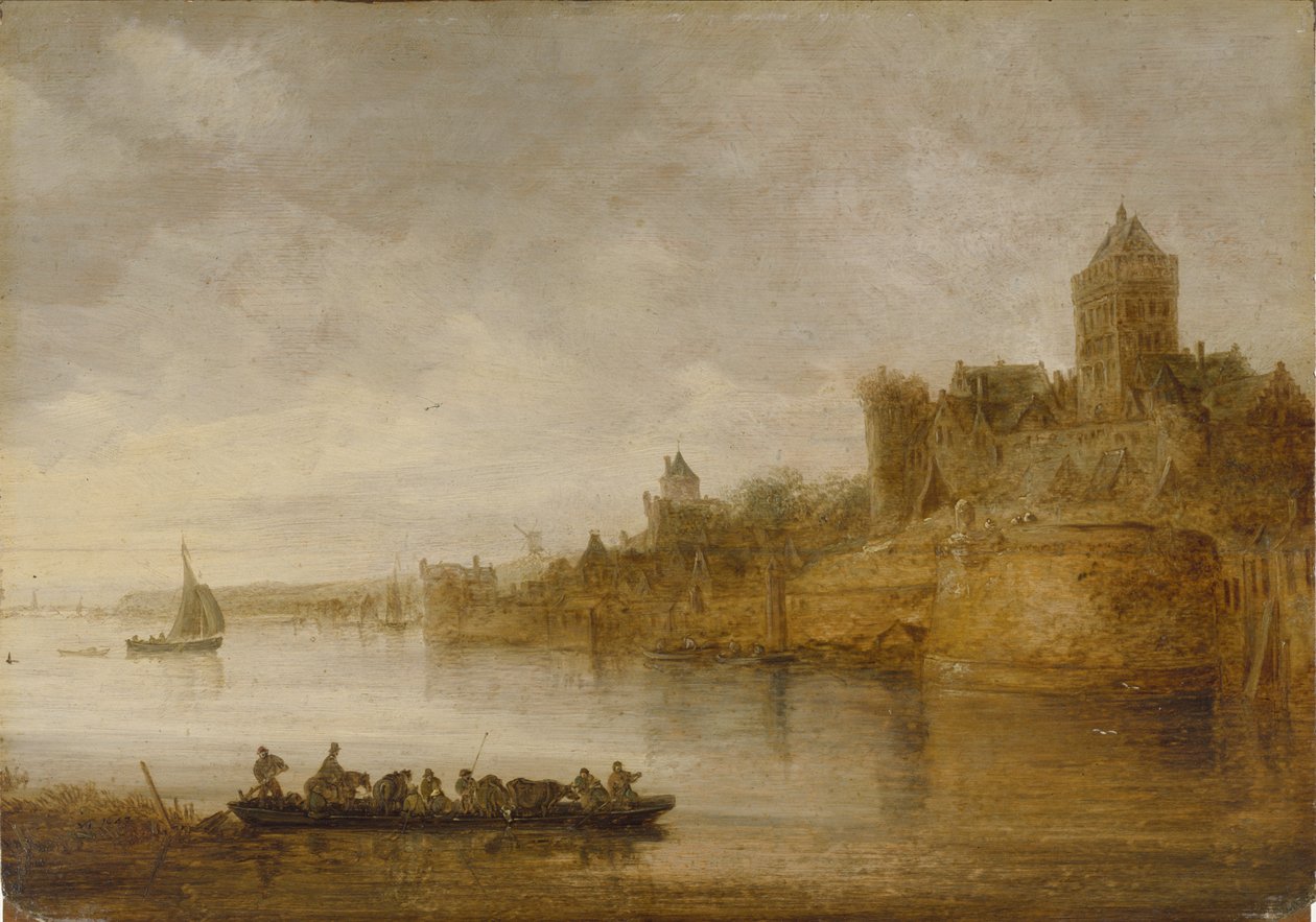 Średniowieczne mury Nijmegen autorstwa Jan van Goyen