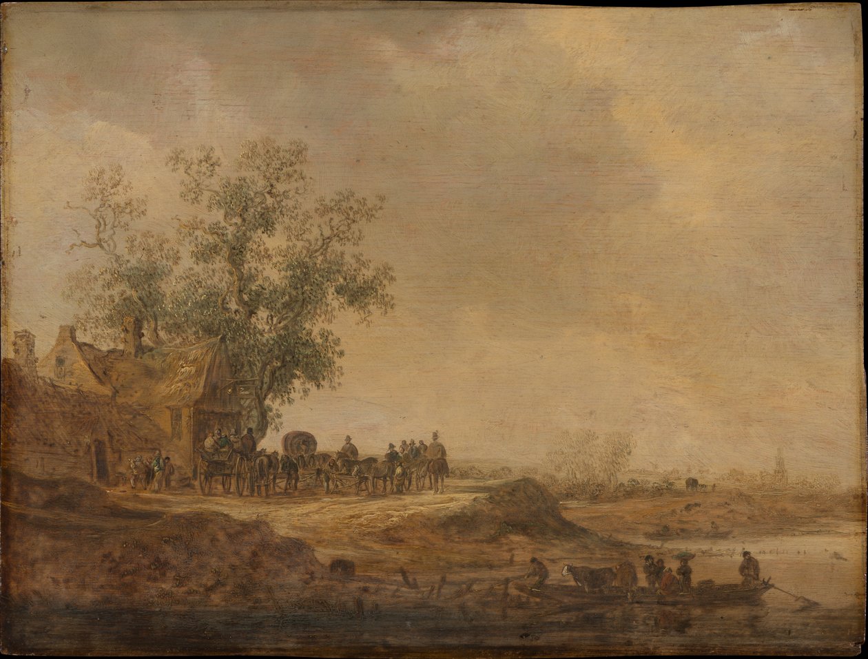 Postój przed gospodą autorstwa Jan van Goyen