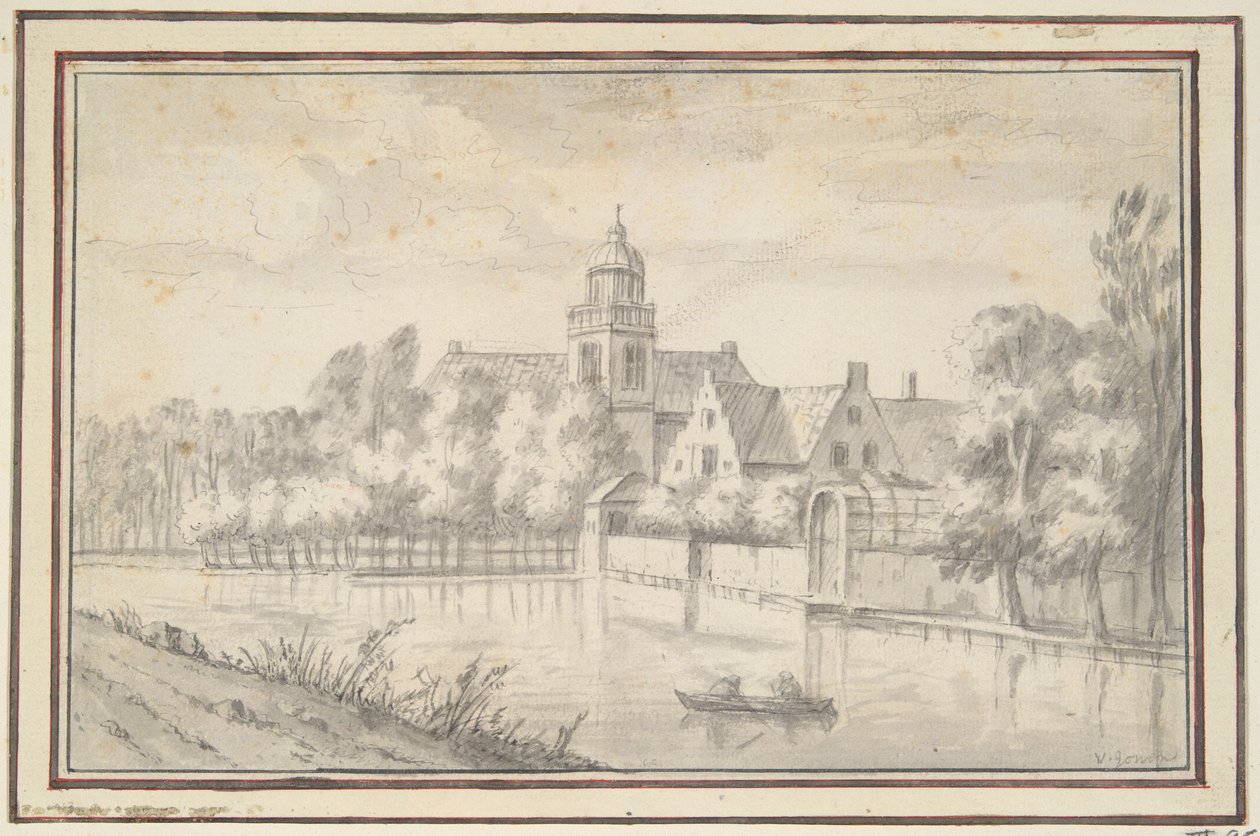 Widok na zamek i dom nad rzeką autorstwa Jan van Goyen