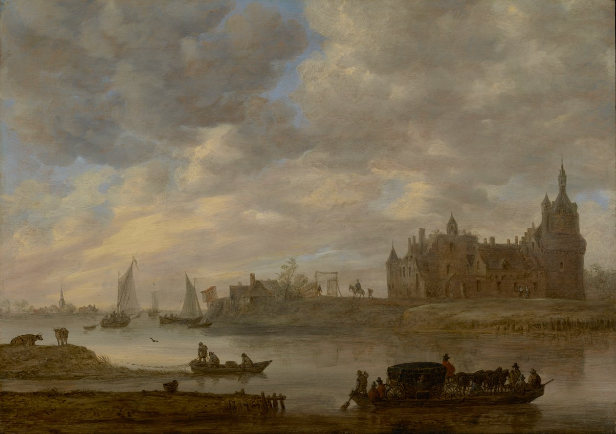 Widok na zamek Duurstede w Wijk bij Duurstede autorstwa Jan van Goyen