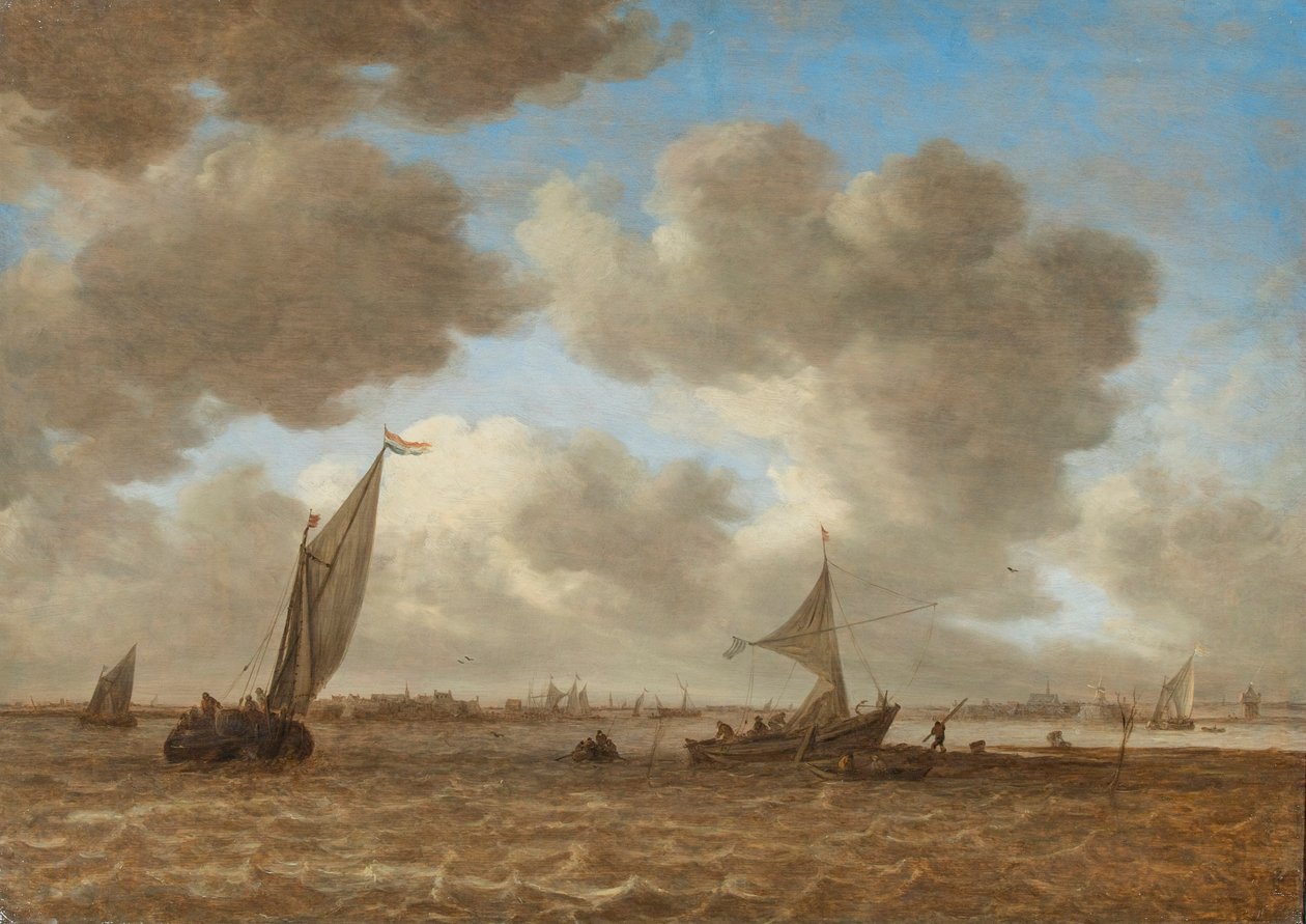 Widok na wzburzony polder Haarlemmermeer autorstwa Jan van Goyen
