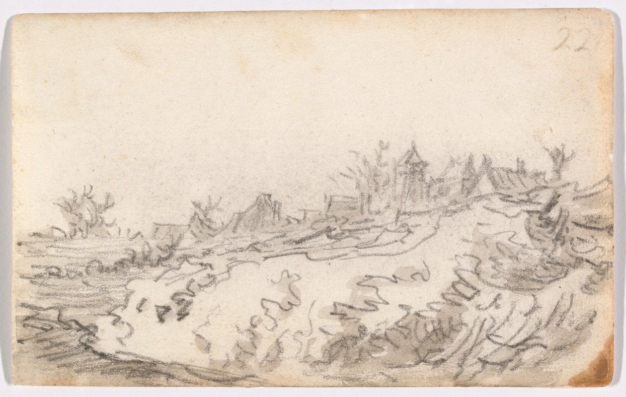 Wioska na słonecznym wzgórzu autorstwa Jan van Goyen