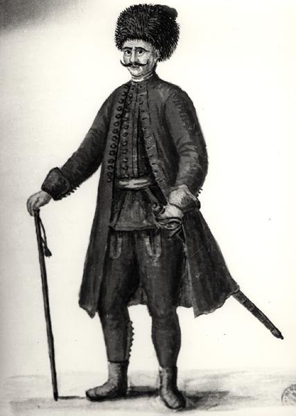 Urzędnik z Arsenału Weneckiego (akwarela na papierze) (zdjęcie czarno-białe) autorstwa Jan van Grevenbroeck