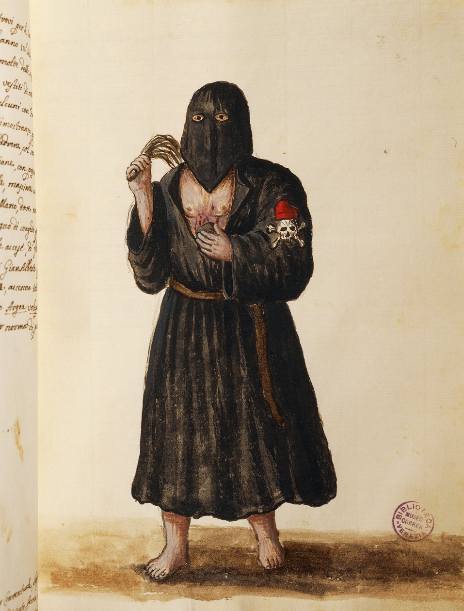 Bractwo Pokutników, towarzyszące procesji pogrzebowej ważnych obywateli do bazyliki św. Marka w Wenecji, tom II, f 89, Giovanni di Grevembroch lub Grevenbroch (1731-1807) autorstwa Jan van Grevenbroeck