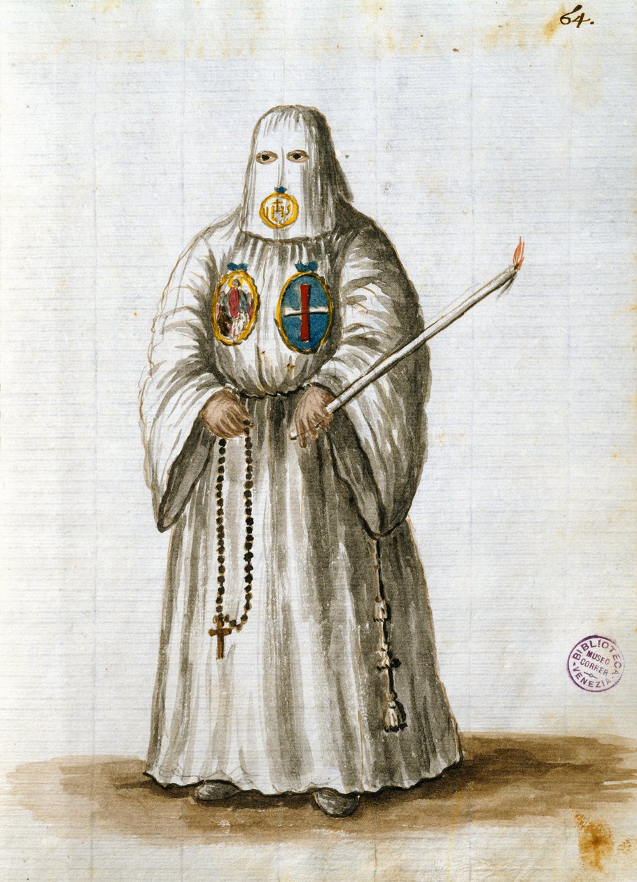 Szaty Bractwa św. Bernarda ze Sieny (pióro i atrament i wc na papierze) autorstwa Jan van Grevenbroeck
