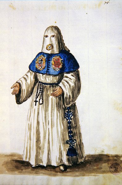 Szaty Bractwa Cierpienia Krzyża (pióro i atrament i toaleta na papierze) autorstwa Jan van Grevenbroeck