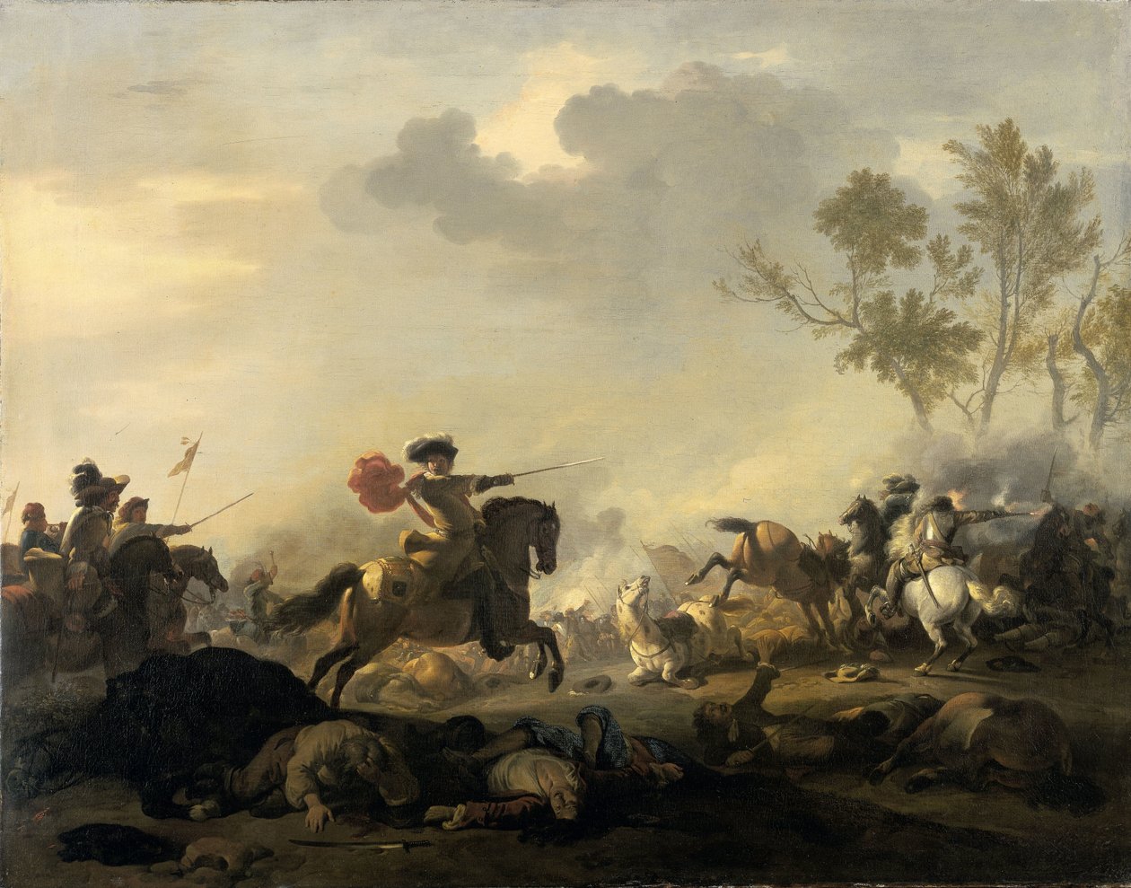 Atak kawalerii autorstwa Jan van Huchtenburg