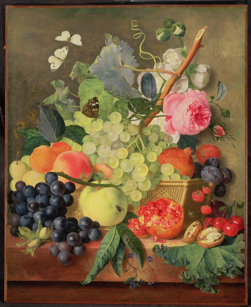 Kosz owoców, 1744 (panel) (dla par zob. 86746) autorstwa Jan van Huysum