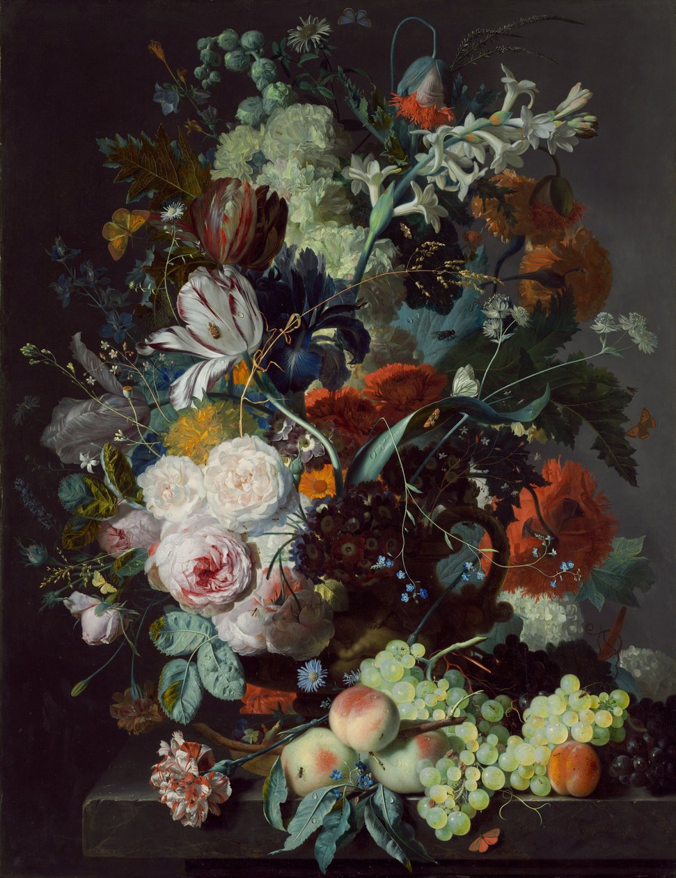 Martwa natura z kwiatami i owocami autorstwa Jan van Huysum