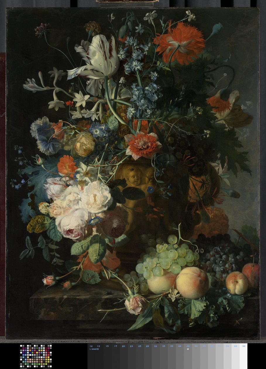 Martwa natura z kwiatami i owocami autorstwa Jan van Huysum