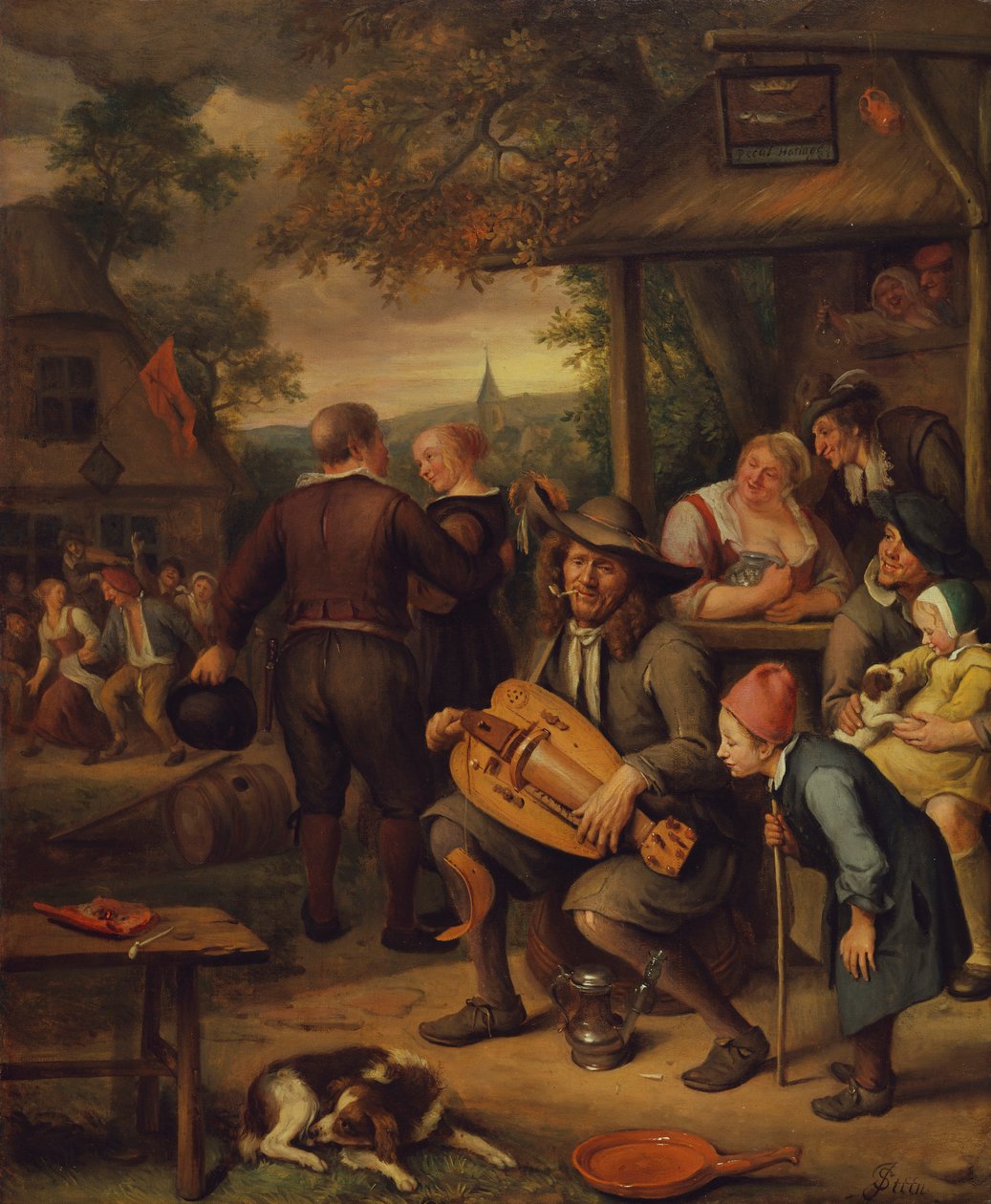 Gracz liry korbowej autorstwa Jan van Kessel