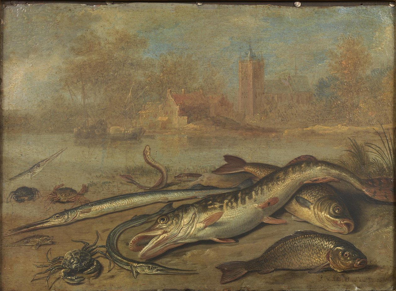 Ryby i krajobraz autorstwa Jan van Kessel the Elder