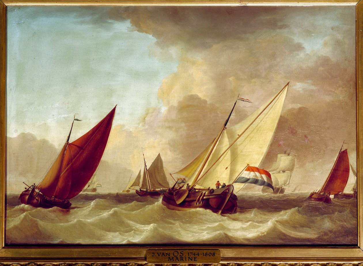 Malarstwo morskie Jana van Osa (1744-1808) XVIII w. Słońce. 0,52 x 0,73 m² autorstwa Jan van Os