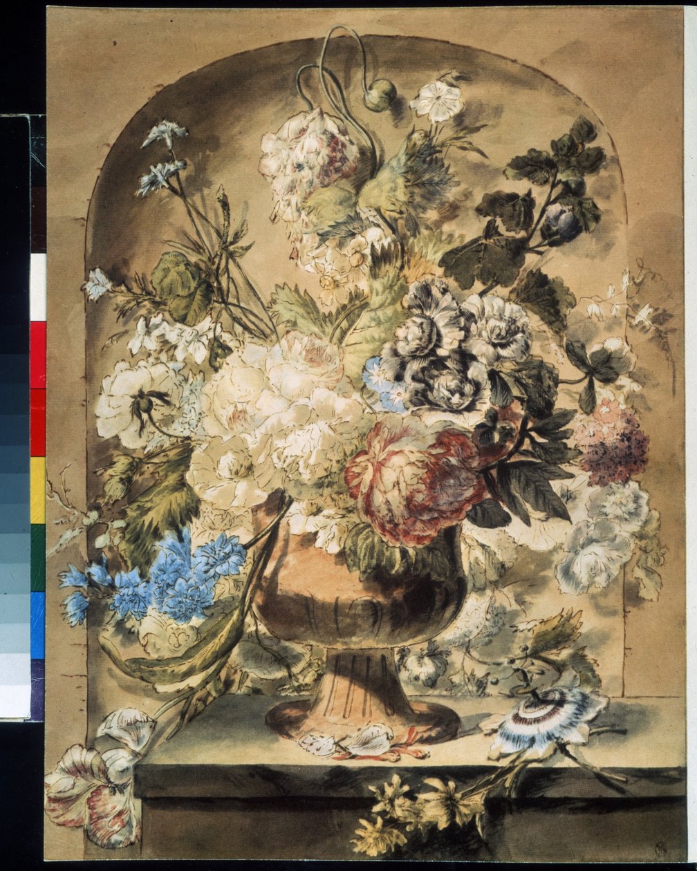„Martwa natura z kwiatami” akwarela Jan van Os (1744-1808) XVIII-wieczne Muzeum Puszkina, Moskwa autorstwa Jan van Os