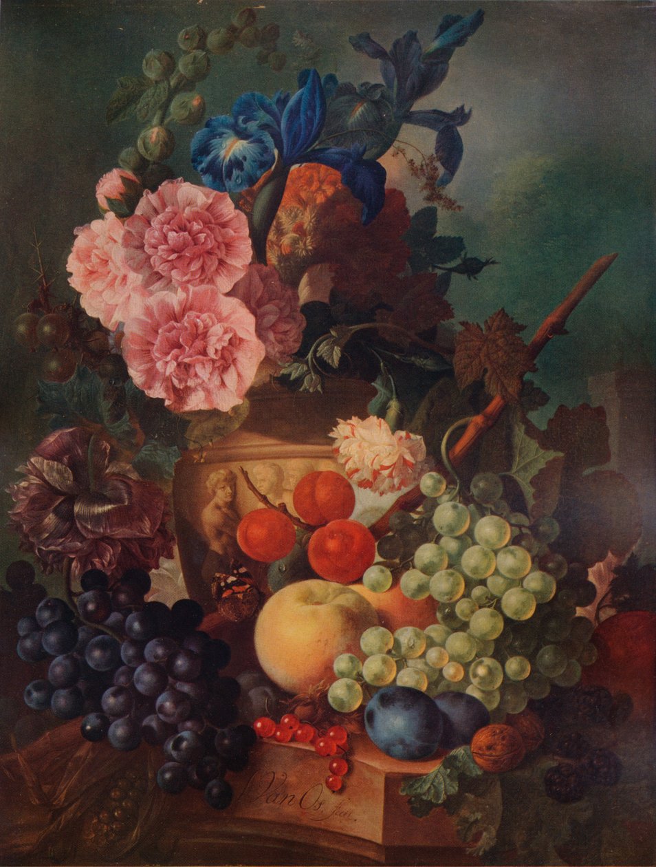 Ozdobna Waza Kwiatów i Owoców, c1798, 1938 autorstwa Jan van Os