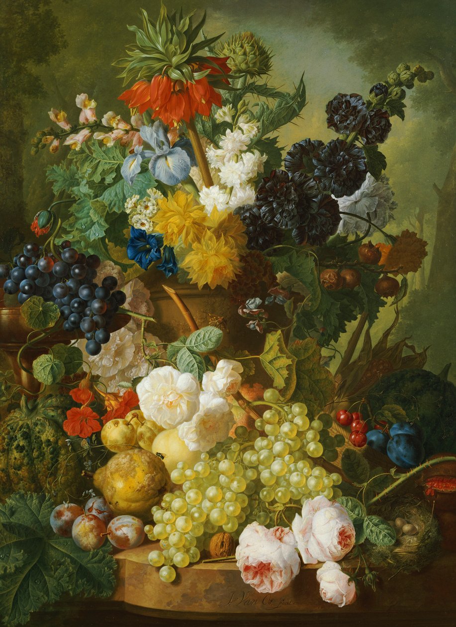 Martwa natura z kwiatów i owoców autorstwa Jan van Os