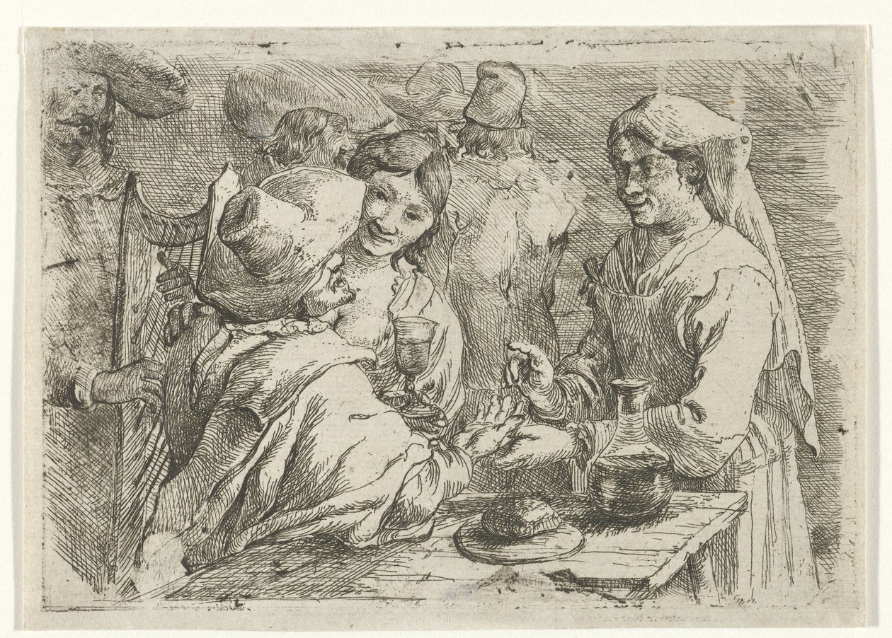 Wróżka z klientem autorstwa Jan van Ossenbeeck
