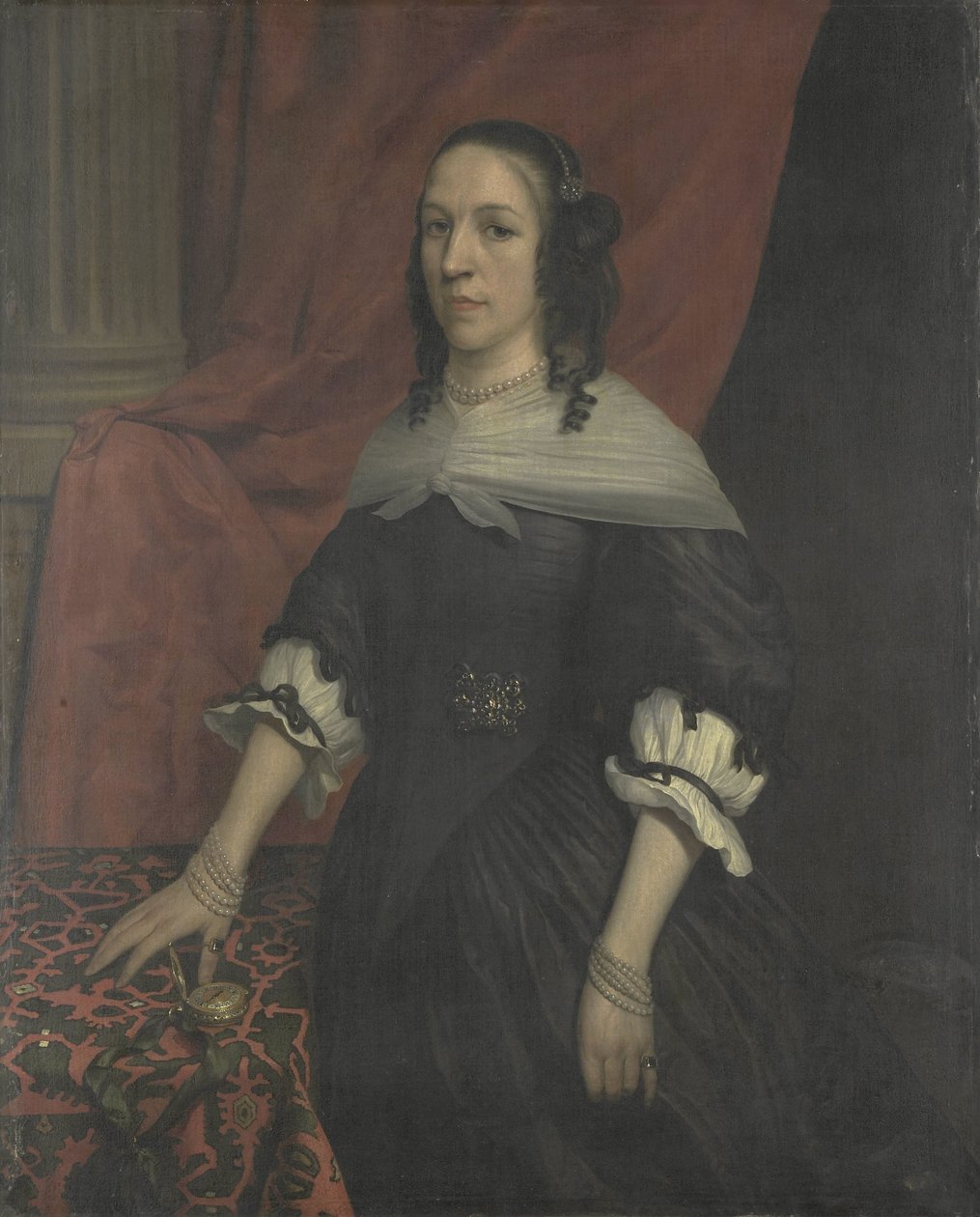 Portret kobiety, prawdopodobnie Anna van Bourgondië, założycielka Slot Windenburg op Dryschor (Schouwen) i żona Adolfa van Kleefa autorstwa Jan van Rossum