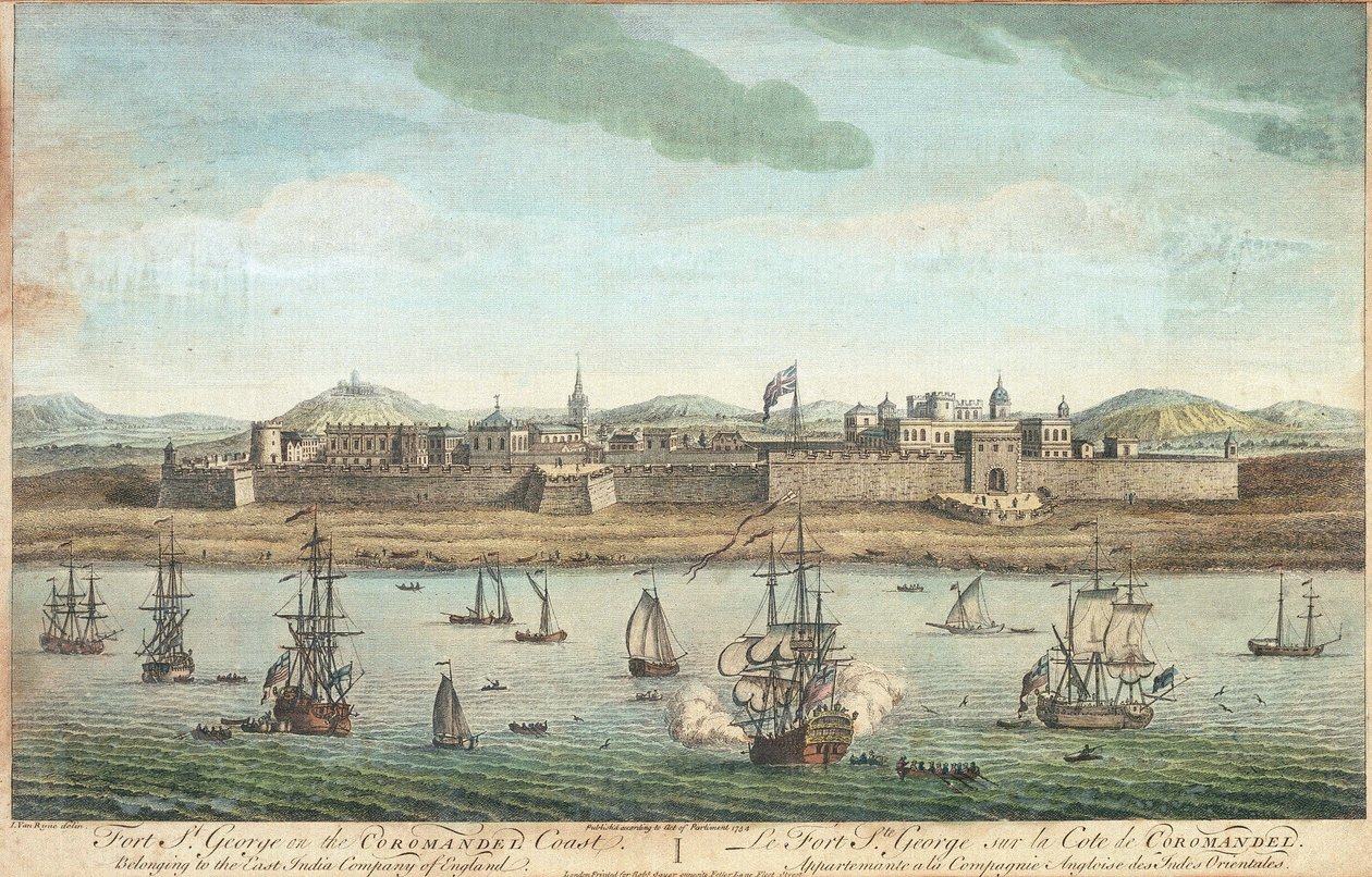 Fort Saint George na wybrzeżu Coromandel autorstwa Jan van Ryne