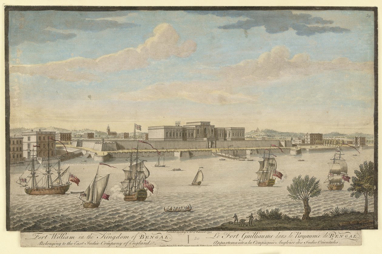 Fort William w Królestwie Bengalu należący do Kompanii Wschodnioindyjskiej Anglii autorstwa Jan van Ryne
