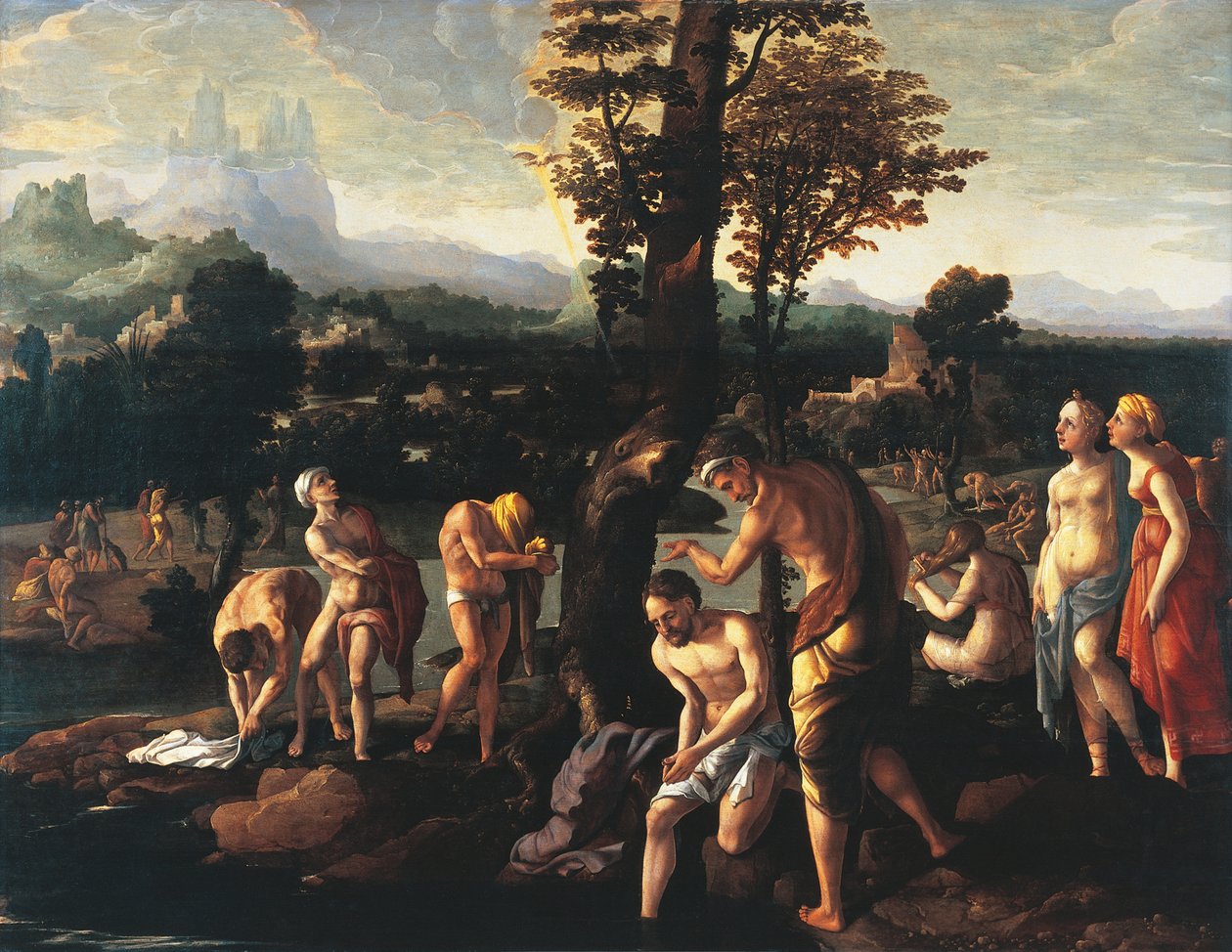 Chrzest Chrystusa, Jan van Scorel (1495-1562), olej na płótnie autorstwa Jan van Scorel