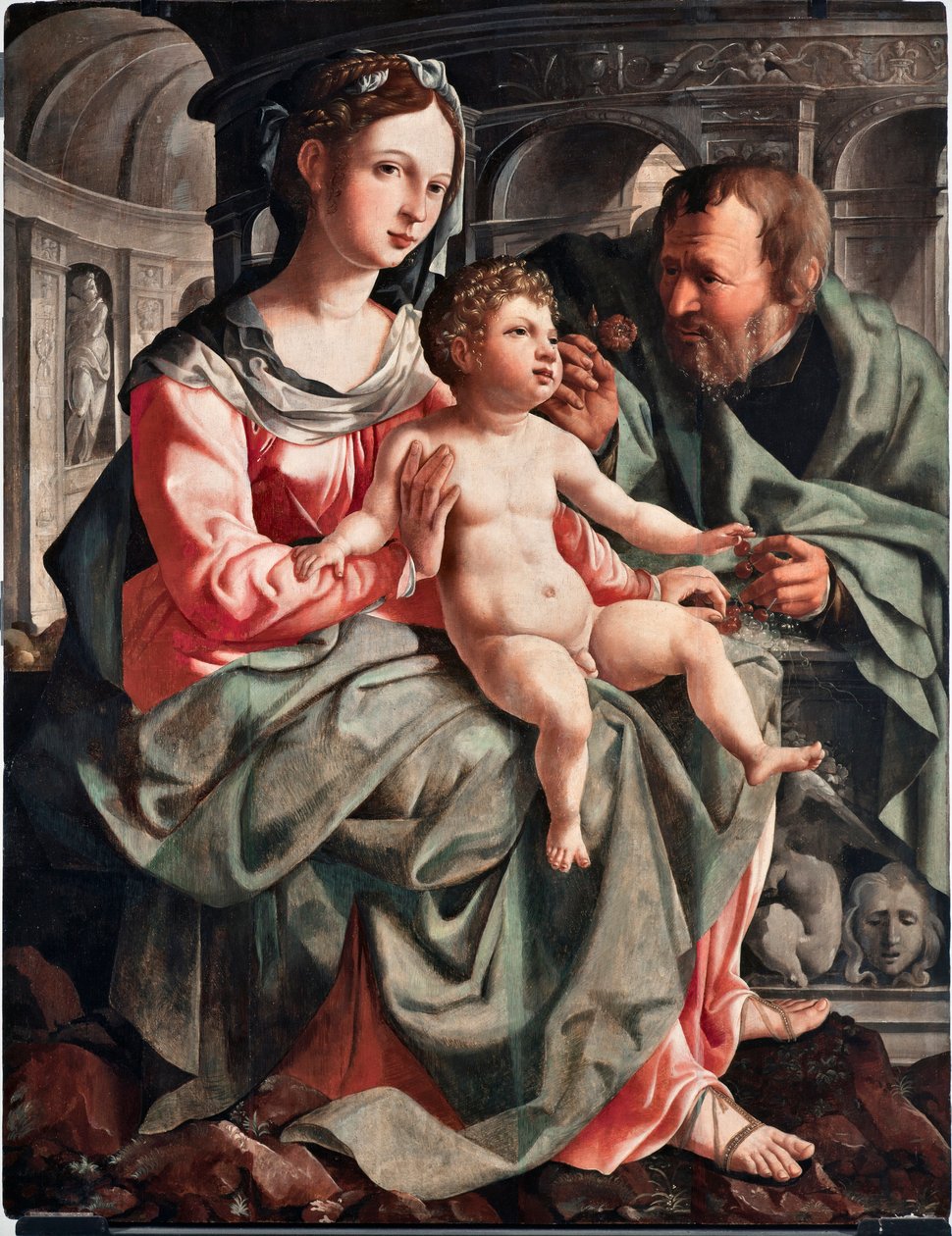 Święta rodzina Obraz Jana Van Scorela (1495-1562) 1522 Dim 130x100 cm Genes, Musei di Strada Nuova (ex Palazzo Bianco) Włochy autorstwa Jan van Scorel