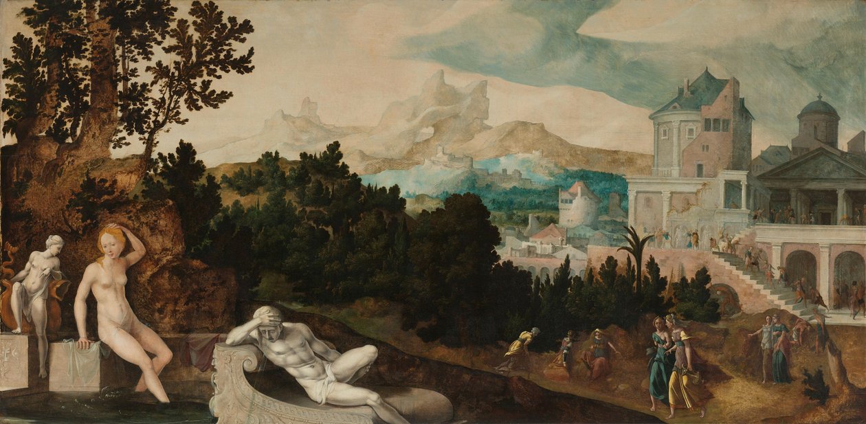 Pejzaż z Batszebą, ok. 1930 r. 1540-45 autorstwa Jan van Scorel