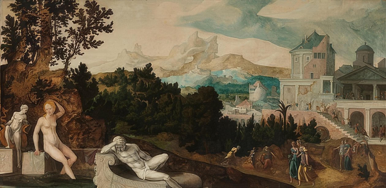 Krajobraz z Batszebą. Około 1540-45 autorstwa Jan van Scorel