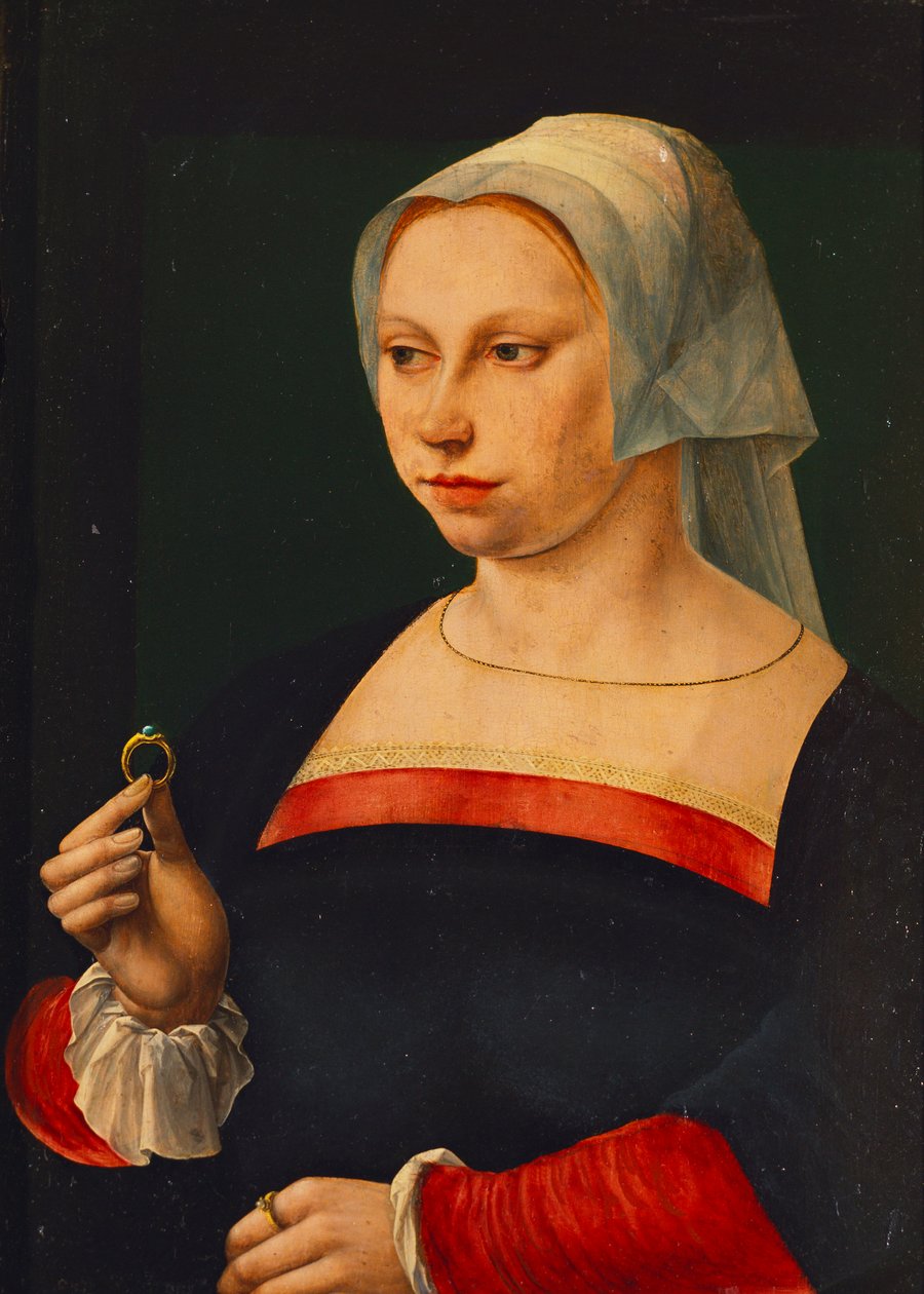 Portret damy trzymającej pierścień autorstwa Jan van Scorel
