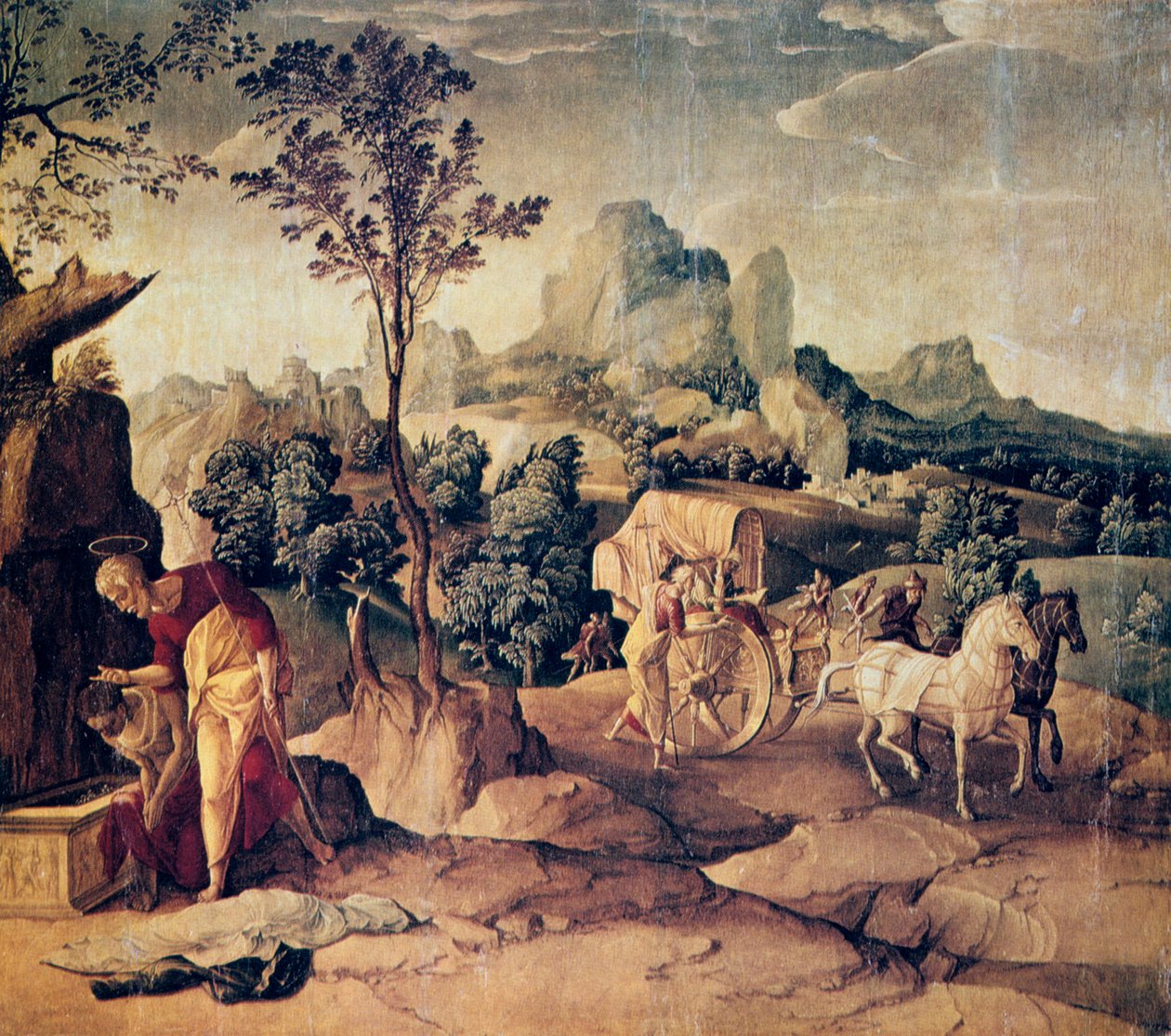 Apostoł Filip chrzczący eunucha, XVI wiek. autorstwa Jan van Scorel