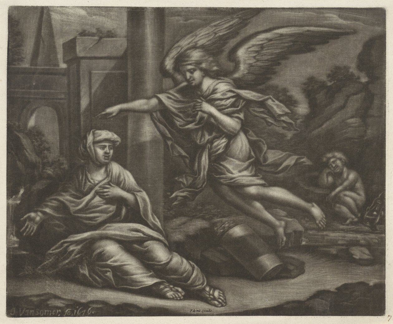 Hagar i Ismael na pustyni autorstwa Jan van Somer