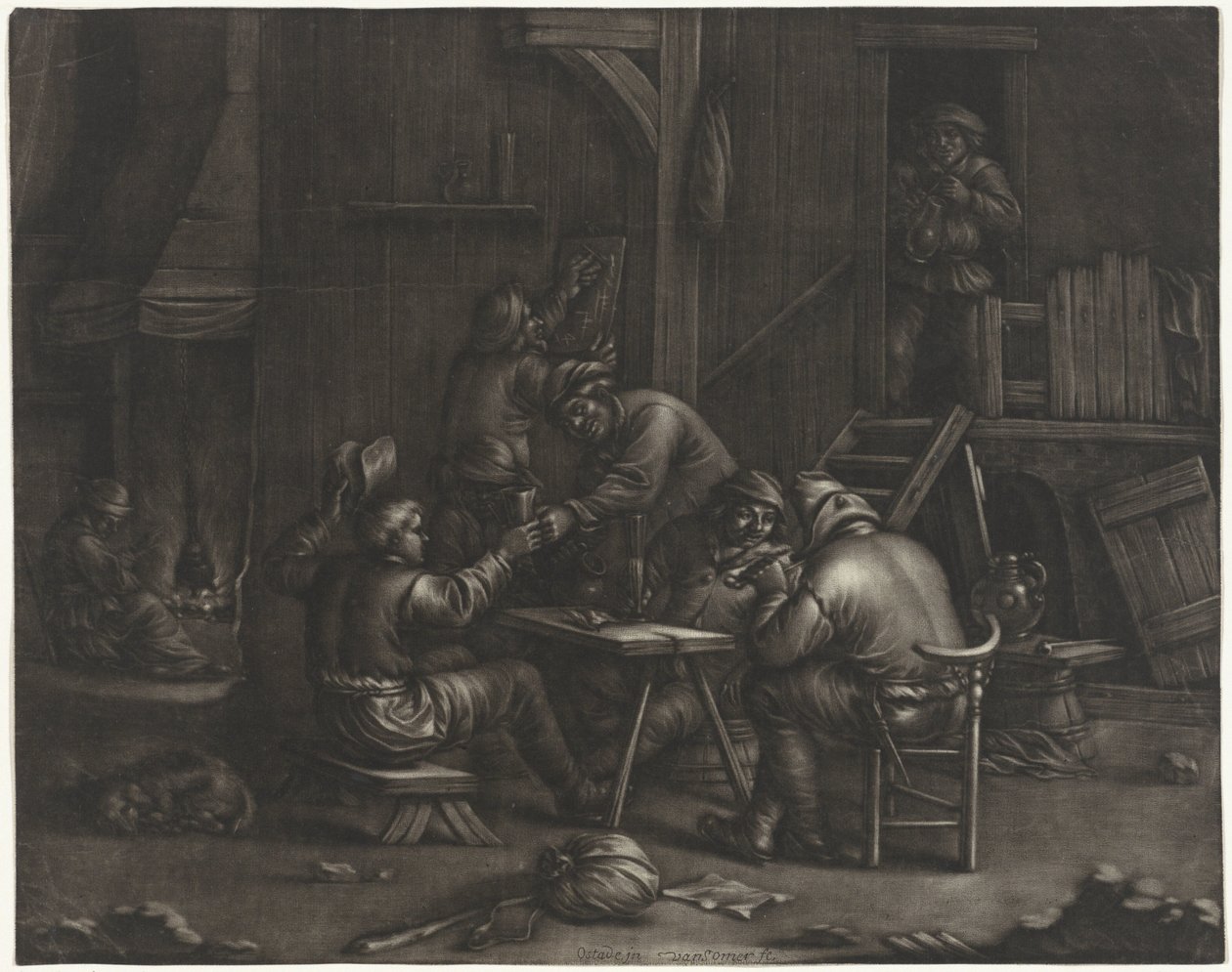 Karczma z pijącymi mężczyznami autorstwa Jan van Somer