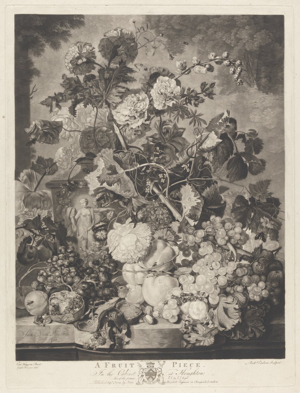 Kawałek owocu, grawerowany przez Richarda Earloma, 1781 autorstwa Jan van after Huysum