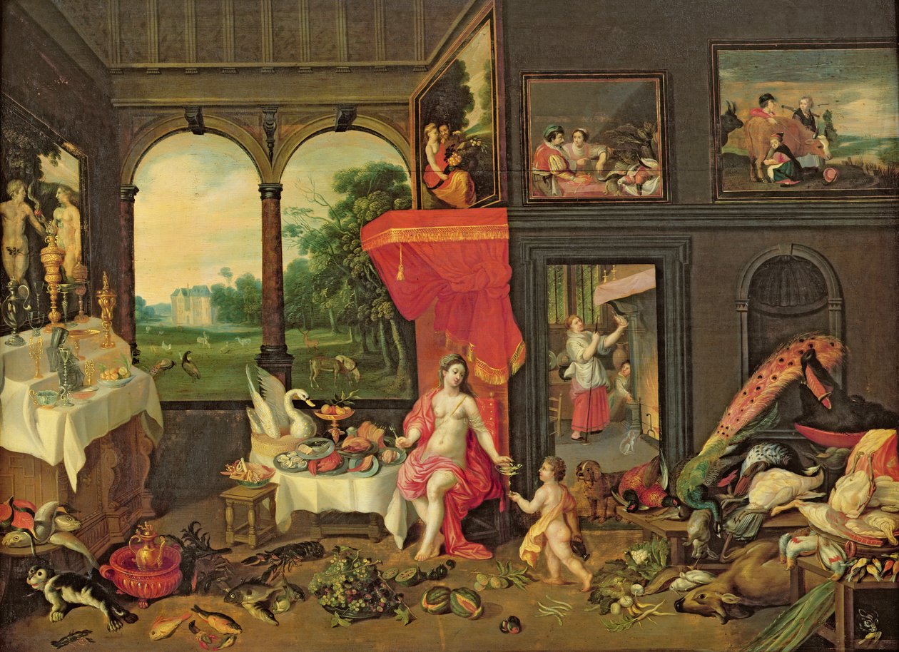 Alegoria smaku autorstwa Jan van and Balen, Hendrik van Kessel