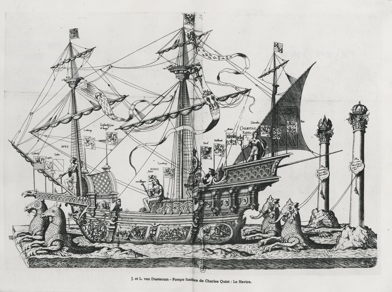 Naczynie triumfalne w procesji żałobnej cesarza Karola V, 1559 autorstwa Jan van and Doetechum Doetechum the elder