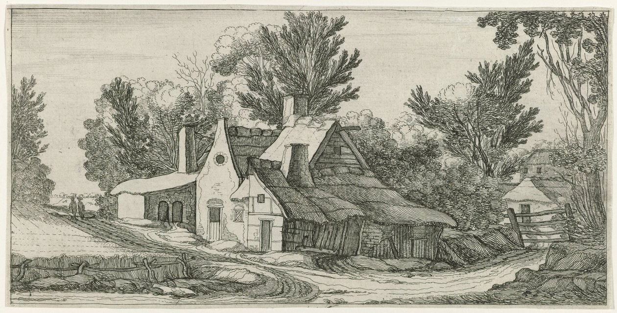 Krajobraz z farmami autorstwa Jan van de Velde (II) (manner of)