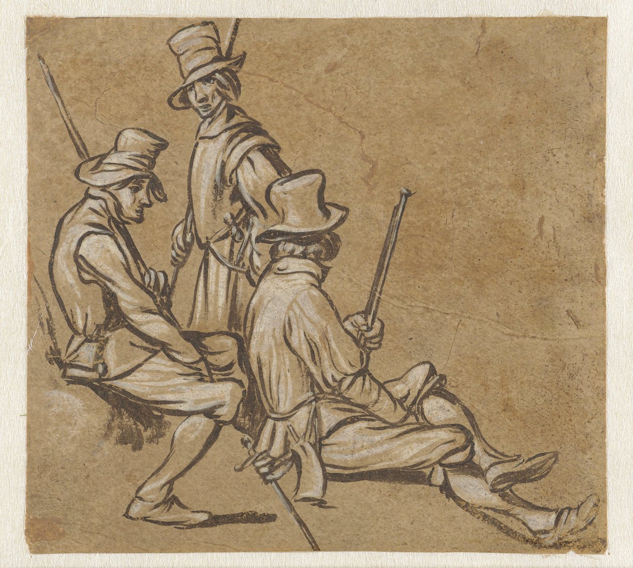 Grupa trzech żołnierzy autorstwa Jan van de Velde (II)