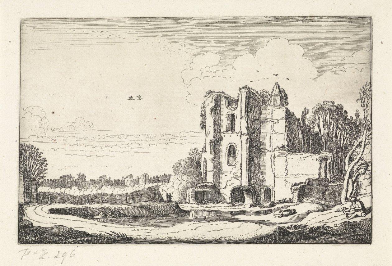 Ruiny zamku Brederode kasteel Krajobrazy (tytuł serii) Amenissimae aliquot requculae (tytuł serii) autorstwa Jan van de Velde (II)