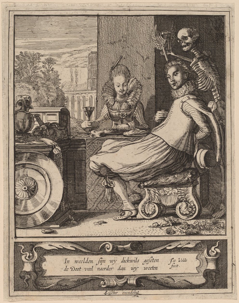Śmierć biorąca parę przez niespodziankę autorstwa Jan van de Velde II