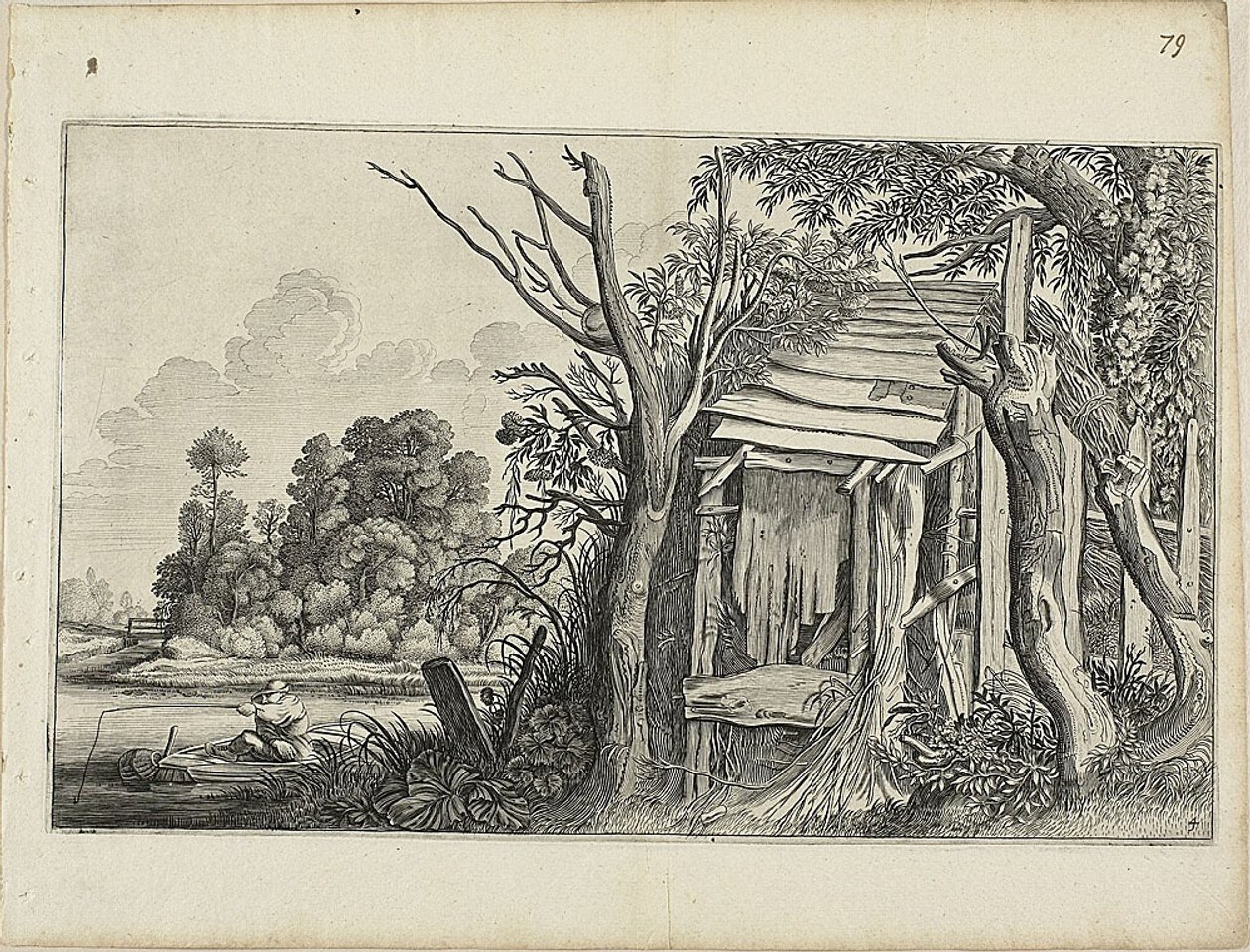 Zniszczona chata, płyta 4 z Landscapes autorstwa Jan van de Velde II