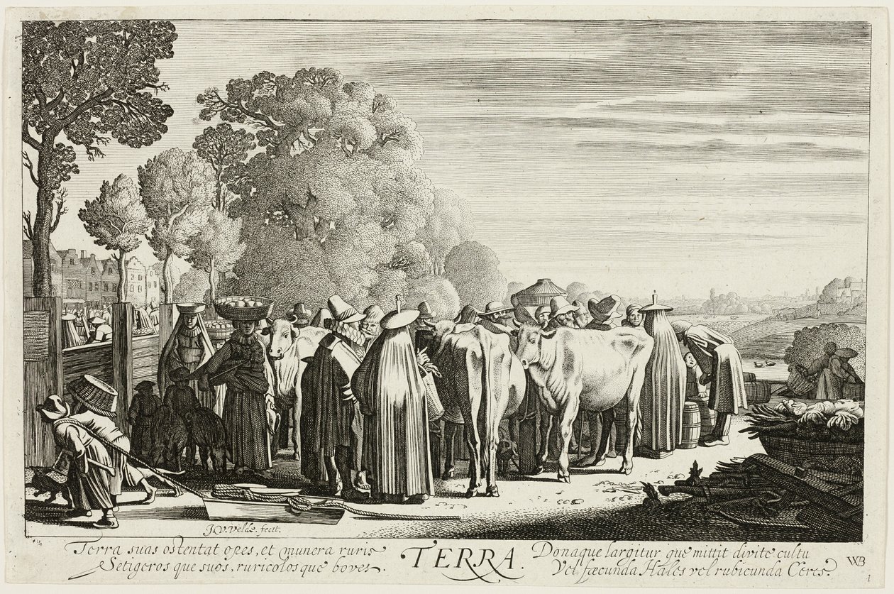Ziemia, płytka pierwsza z Czterech żywiołów autorstwa Jan van de Velde II