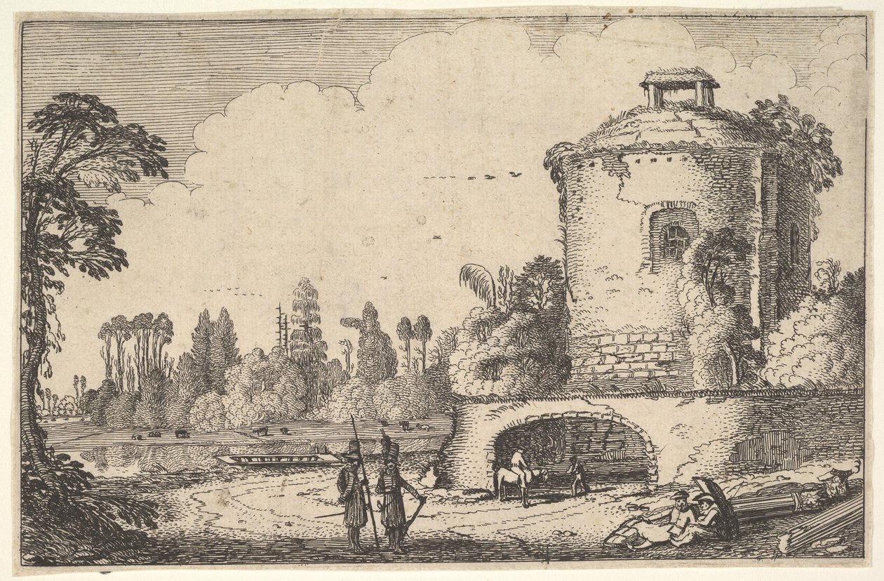 Krajobraz z Okrągłą Wieżą, ca. 1616. autorstwa Jan van de Velde II