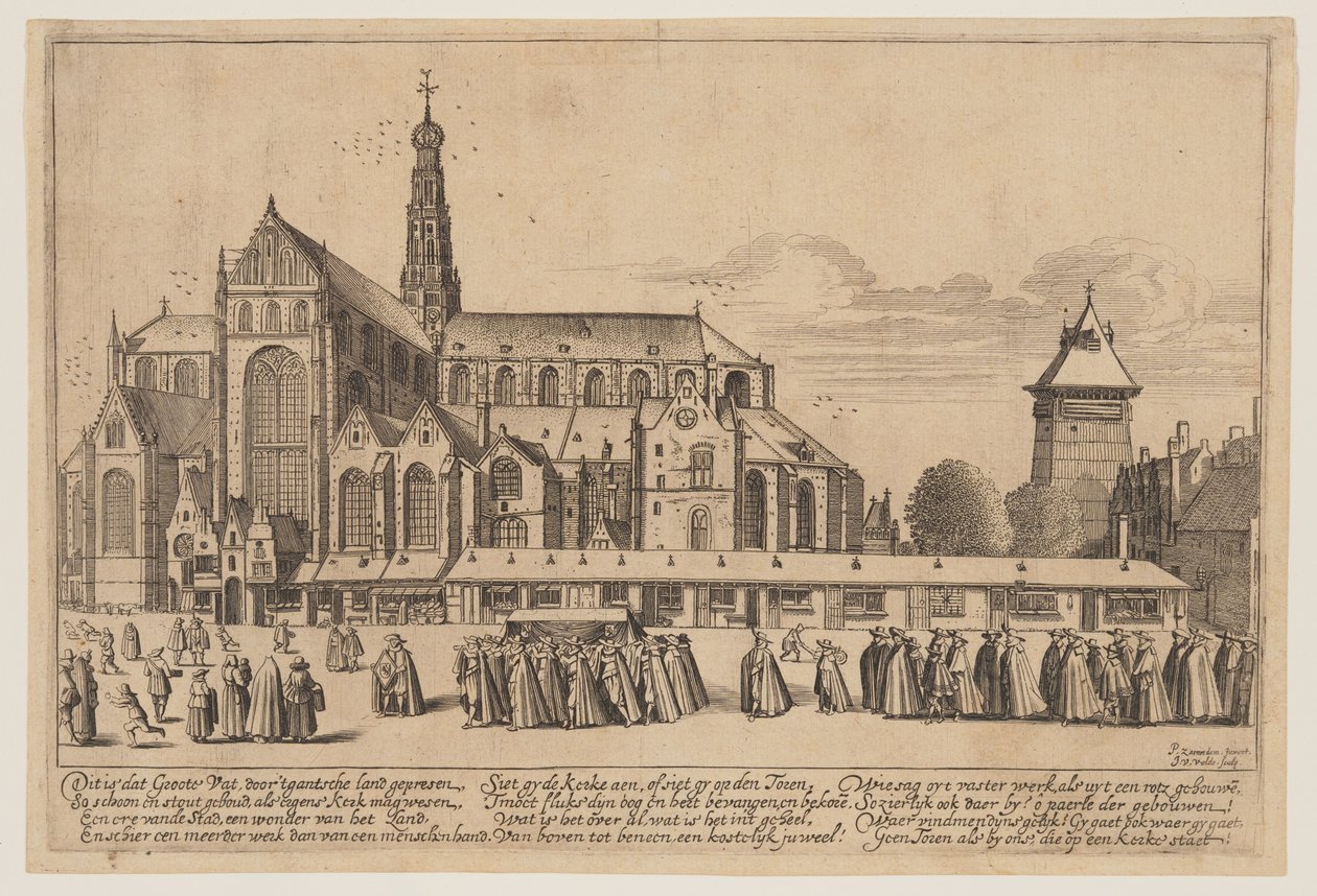 Kościół św. Bawona w Haarlem autorstwa Jan van de Velde II