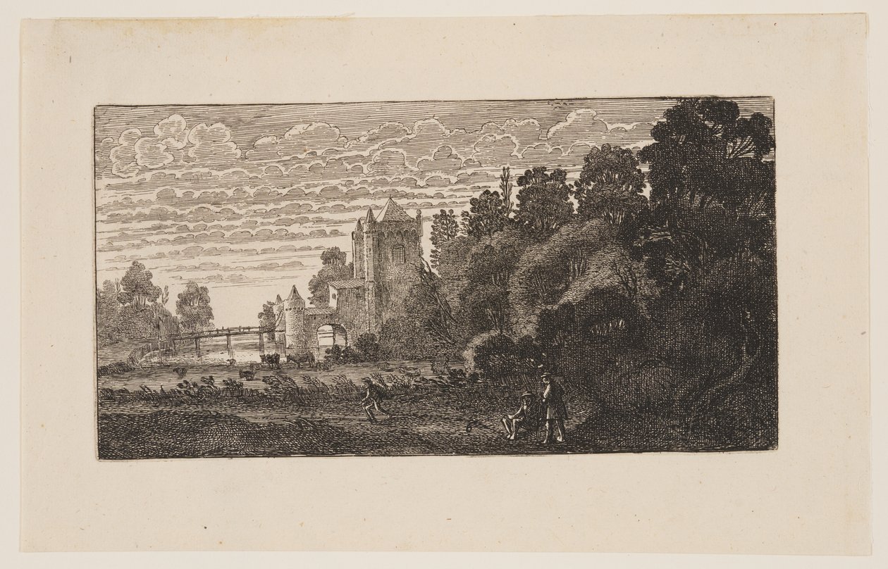 "Spaernwouder" lub "Amsterdamsche Poort" w Haarlem, z Sześciu krajobrazów autorstwa Jan van de Velde II