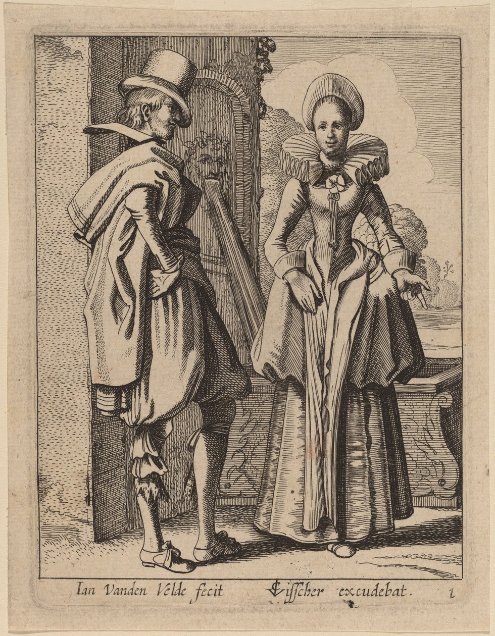 Dwie postacie w kostiumie autorstwa Jan van de Velde II
