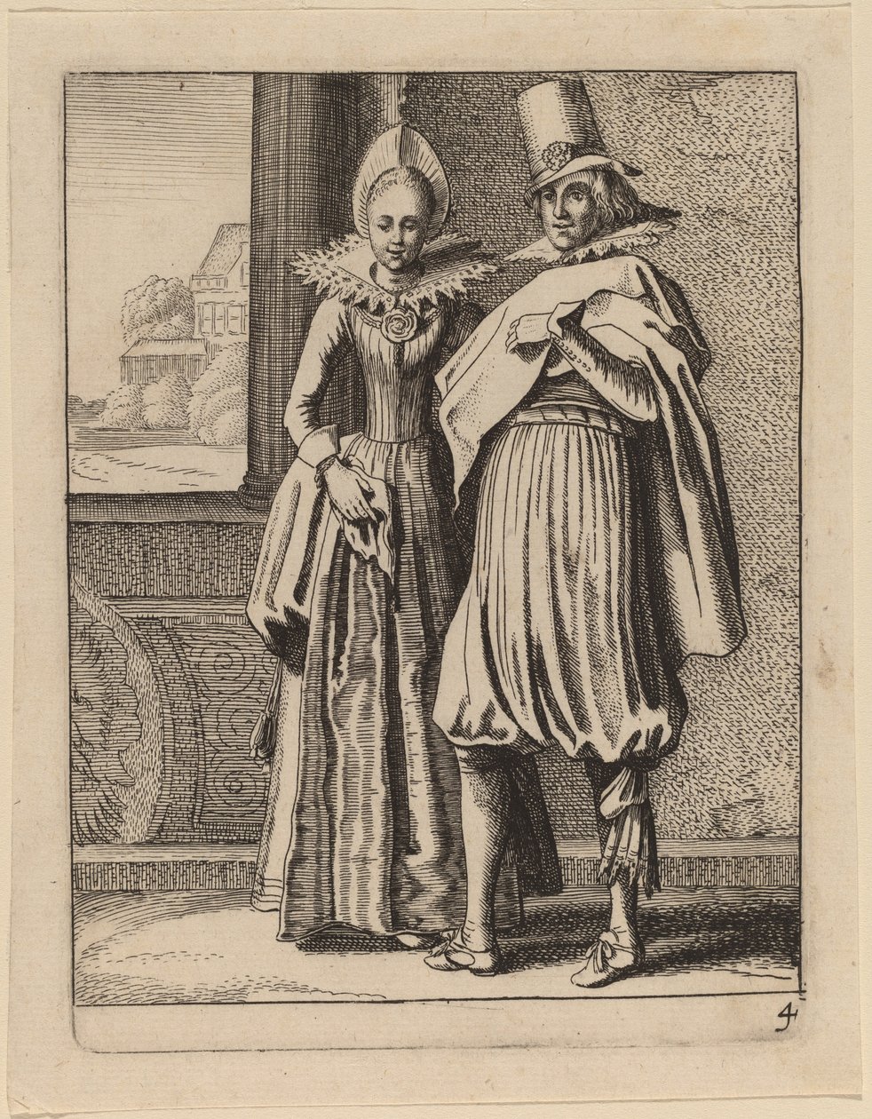 Dwie postacie w kostiumie autorstwa Jan van de Velde II